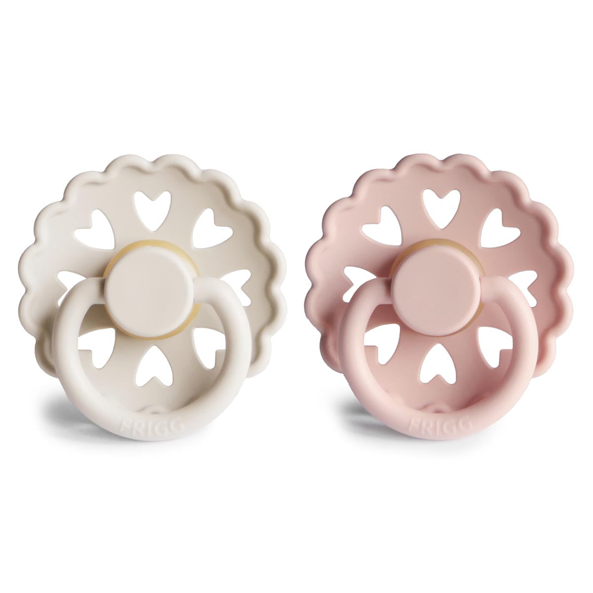 FRIGG Fairytale Pacifier 2 Pack Latex – 0-6 months / Cream and Blush