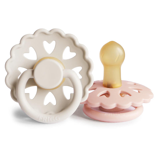 FRIGG Fairytale Pacifier 2 Pack Latex – 0-6 months / Cream and Blush