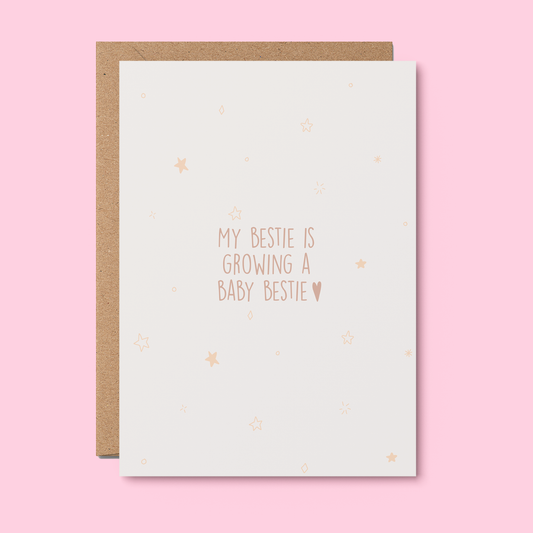 Growing baby bestie | GREETING CARD, baby shower, newborn