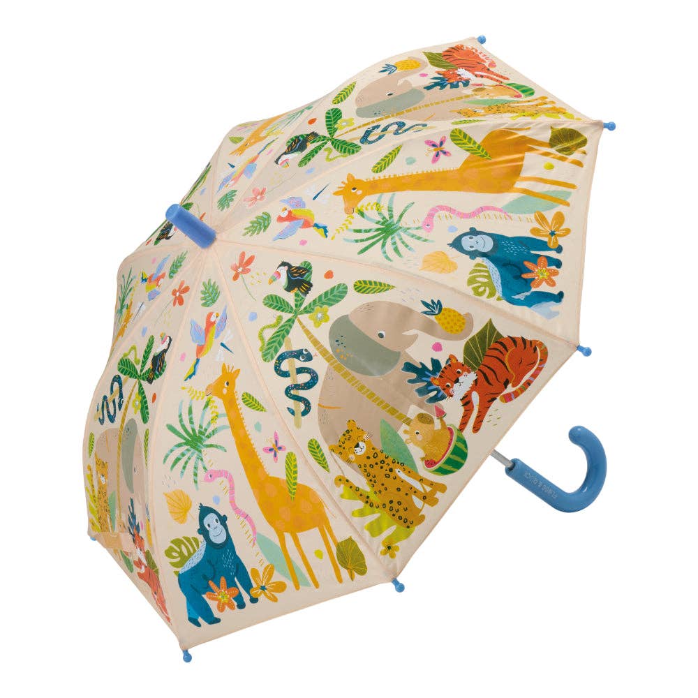 Floss & Rock Colour Changing Umbrella - Jungle