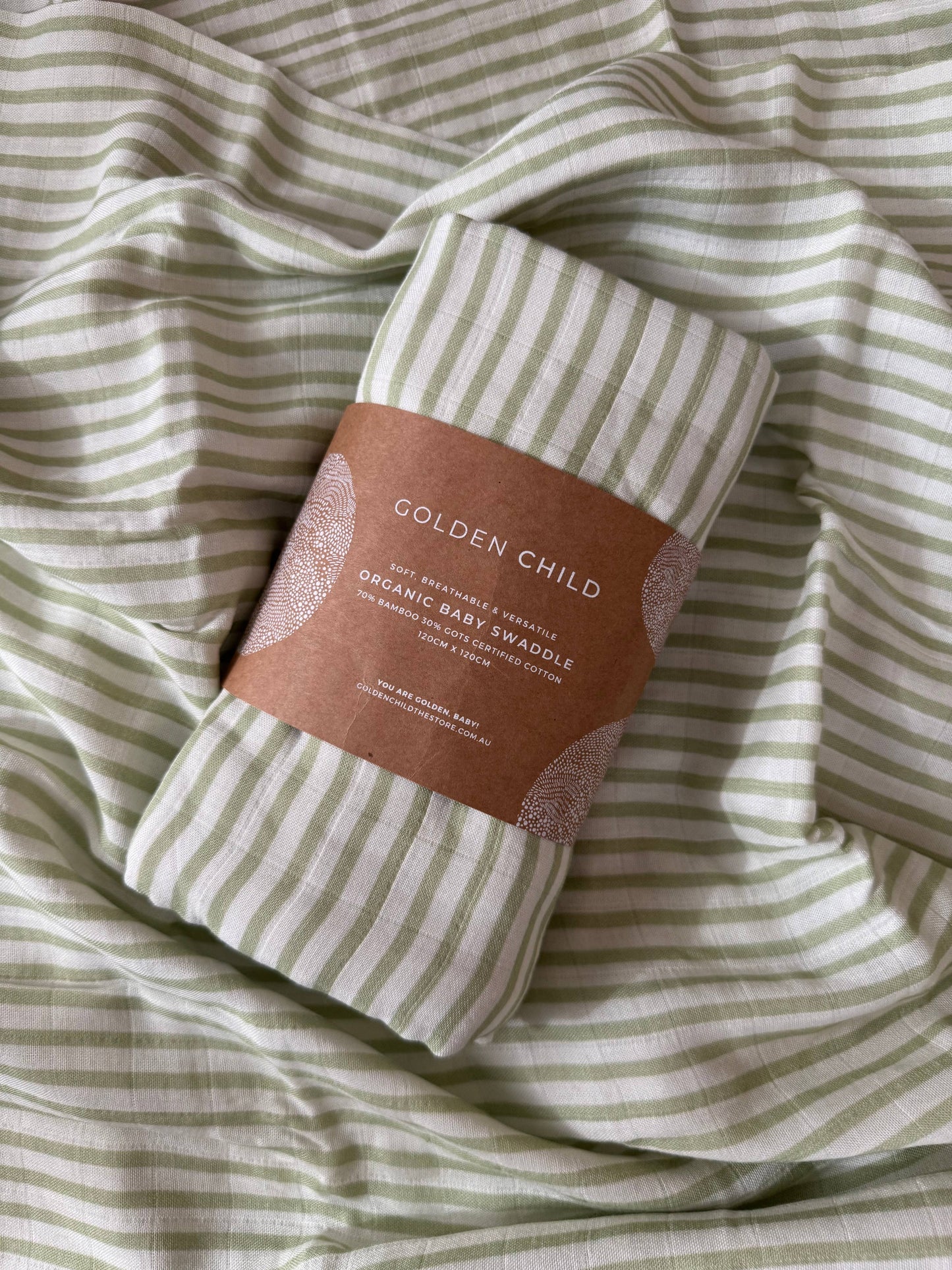 Baby Mini Stripe Organic Bamboo Cotton Baby Swaddle - Lime