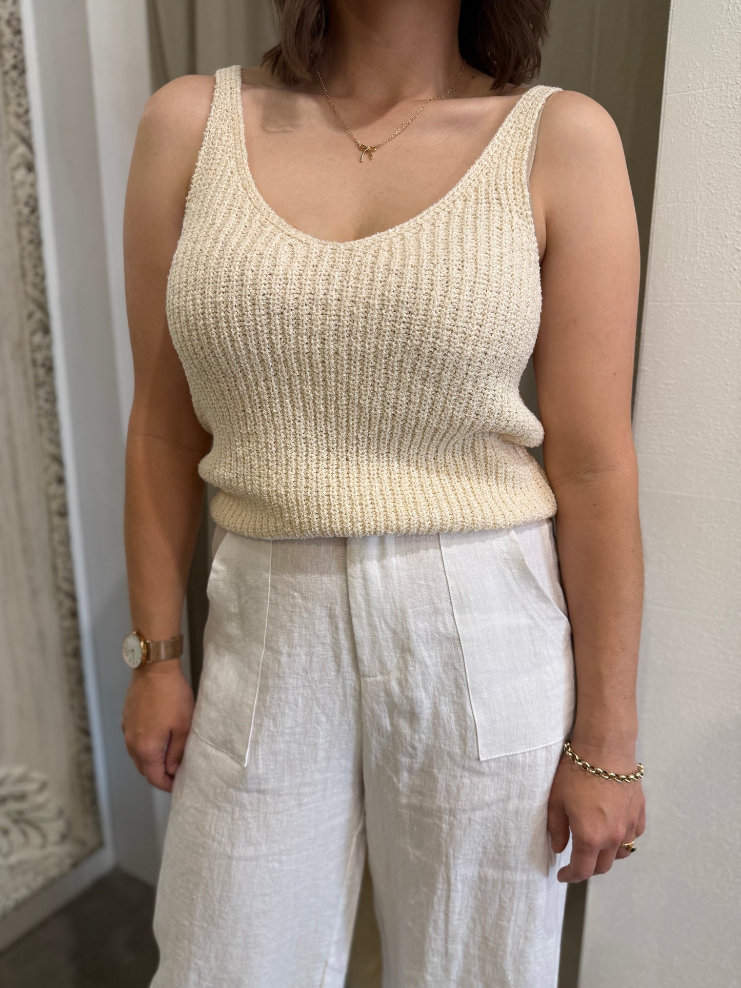 SORRENTO KNIT TANK - CREAM