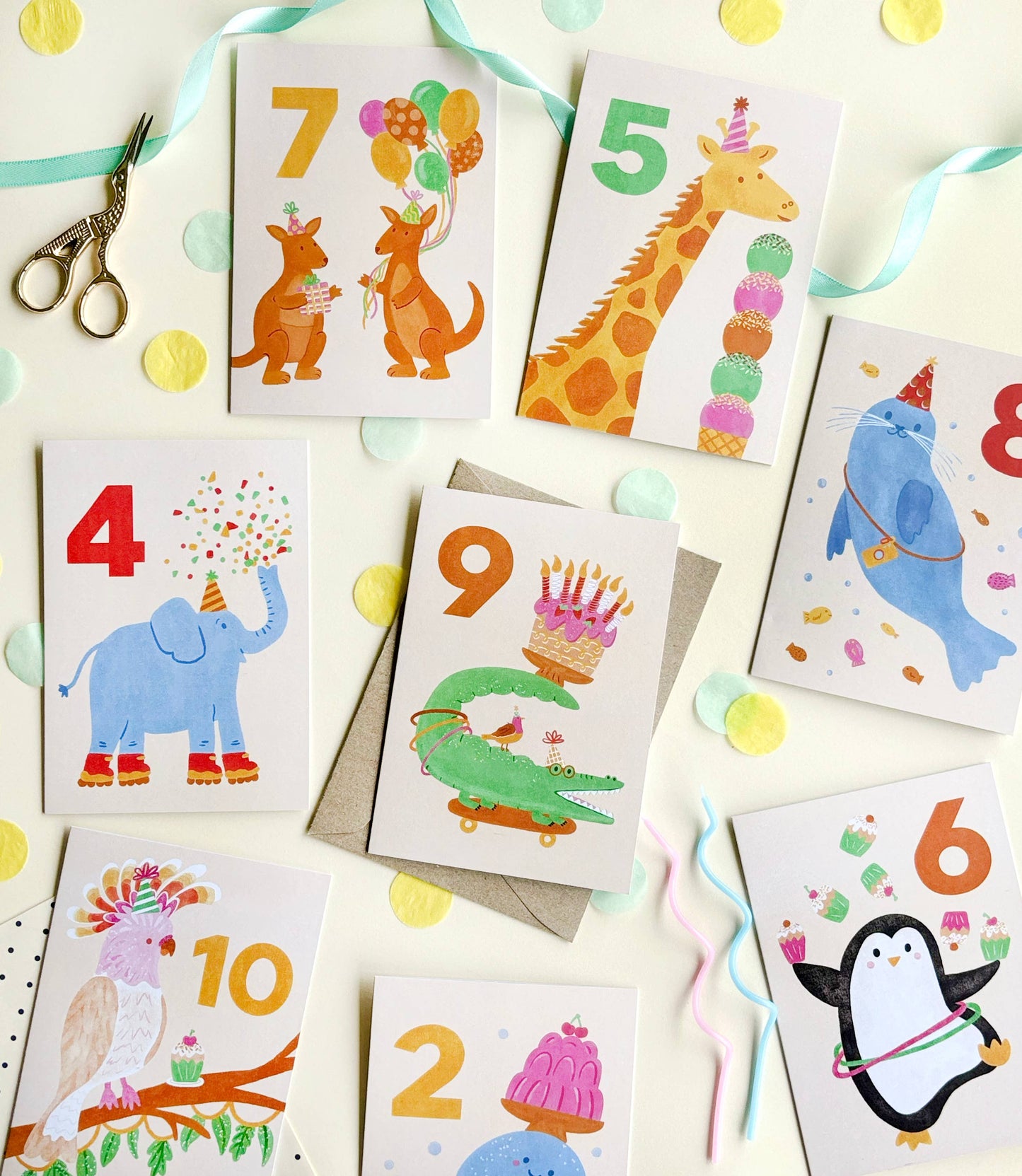 Age 4 Elephant Birthday Card - Kids Cute 4th Milestone