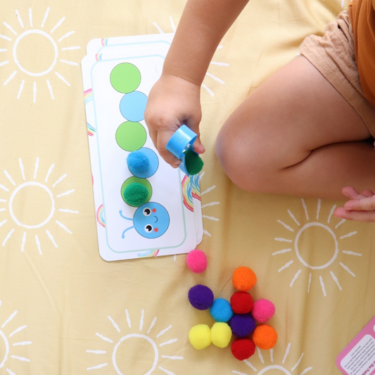 Toddler Busy Bag - Caterpillar Pom Pom Match