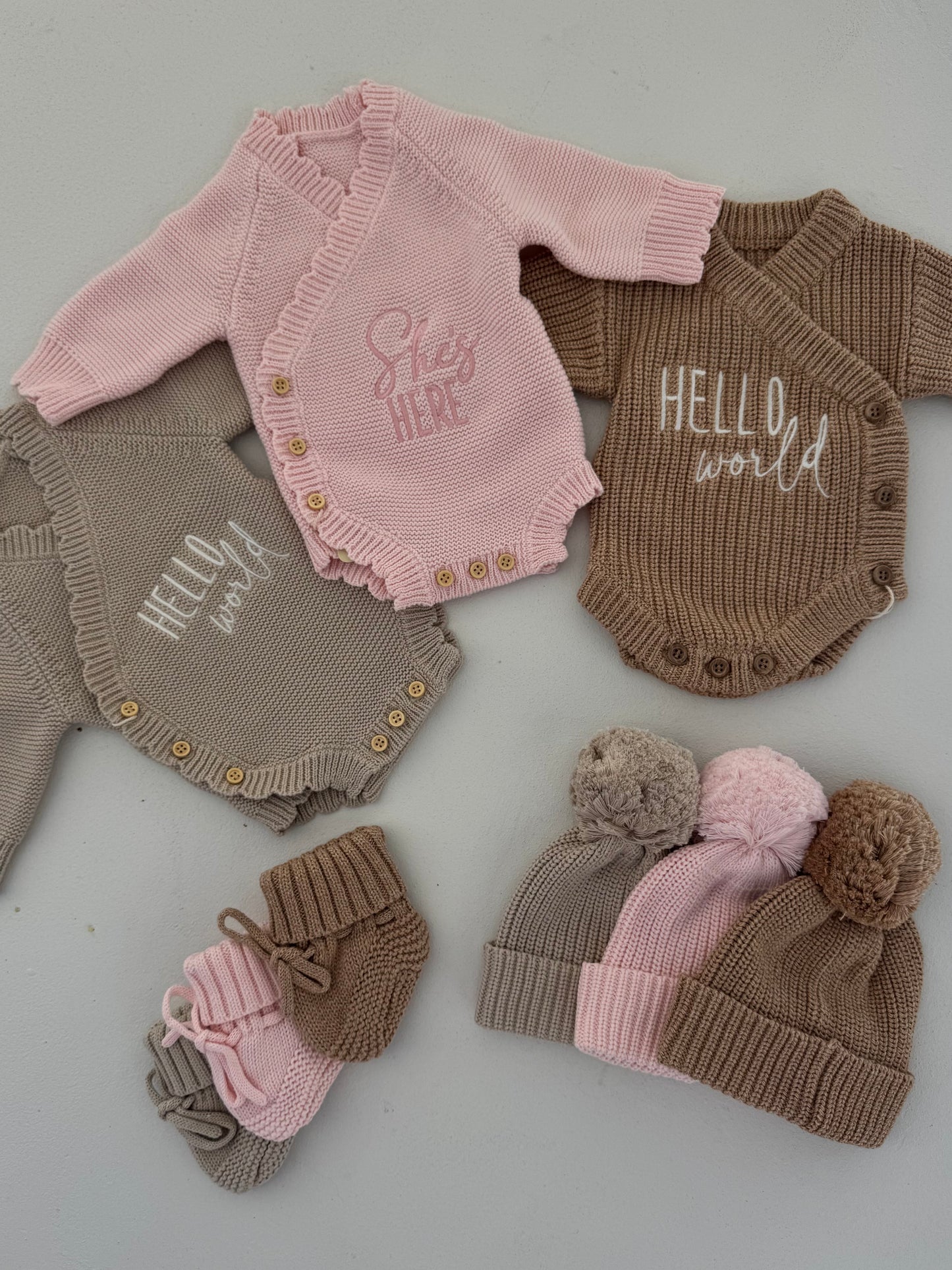 SHE’S HERE KNIT SET — PETAL PINK