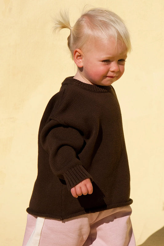 LITTLE. THE LABEL SANDY KNIT - CHOC