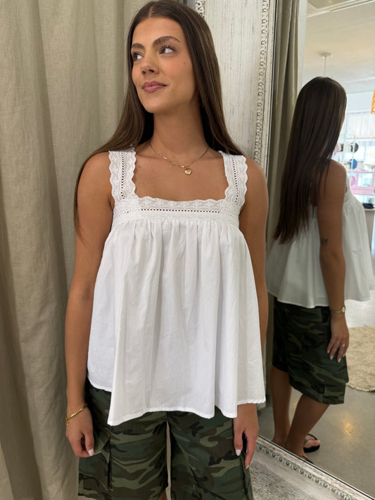 AMELIE LACE CAMI - IVORY