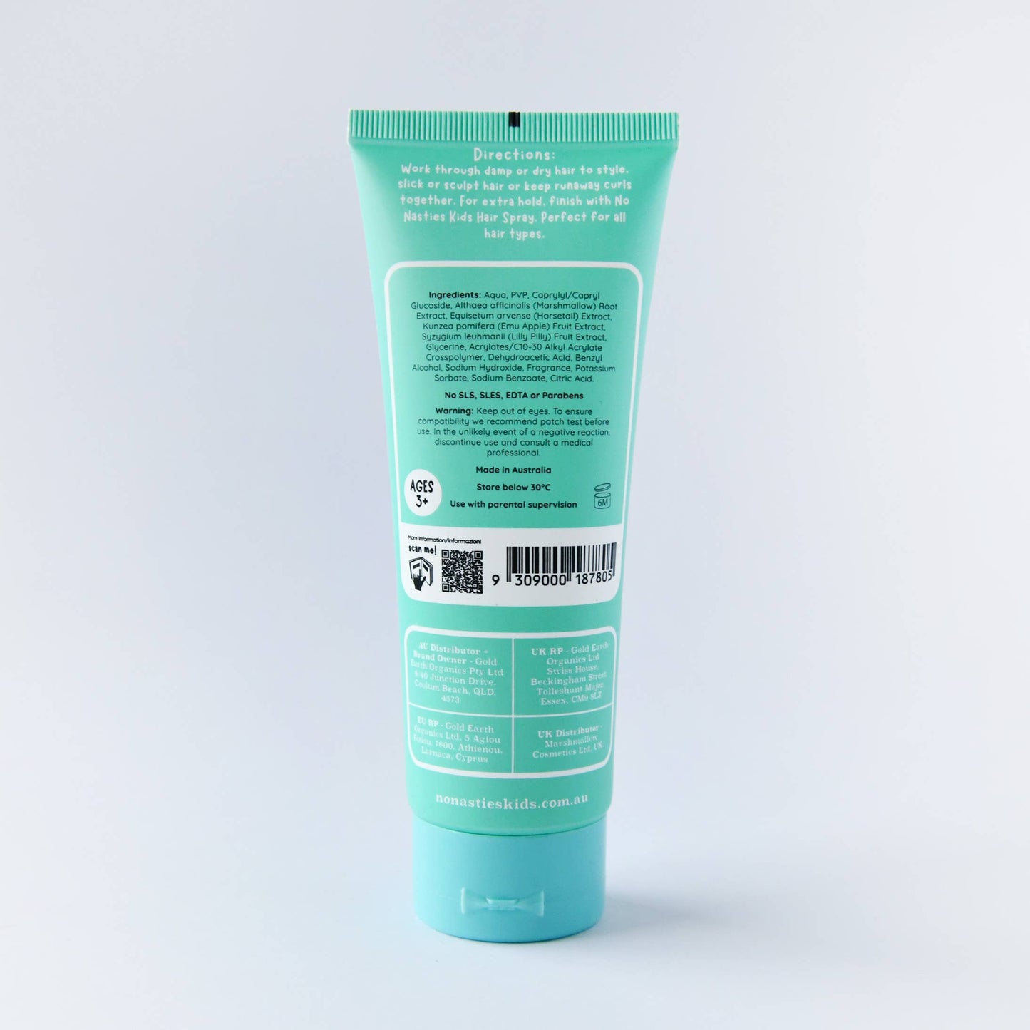 Natural Plant Based Hair Gel in Zesty Lime and Fresh Mint