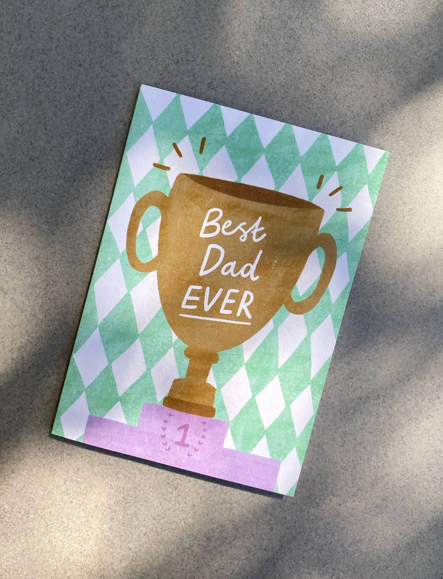 Best Dad Ever Trophy Card - Father’s Day Greeting | Dad Bday