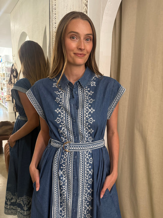 MARAIS EMBROIDERED DRESS