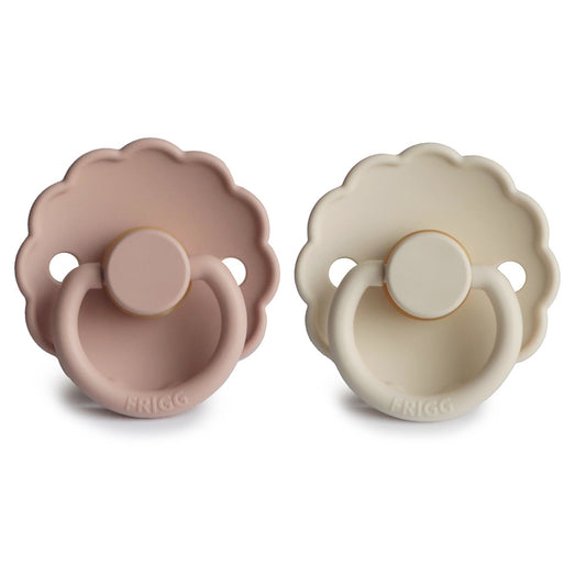 FRIGG Daisy Pacifier 2 Pack Latex – 0-6 months / Blush and Cream