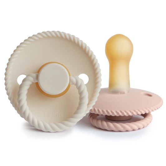 FRIGG Rope Pacifier 2 Pack Latex – 6-18 months / Cream and Blush