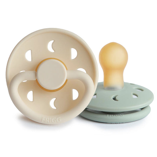 FRIGG Moon Pacifier 2 Pack Latex – 0-6 months / Cream and Sage