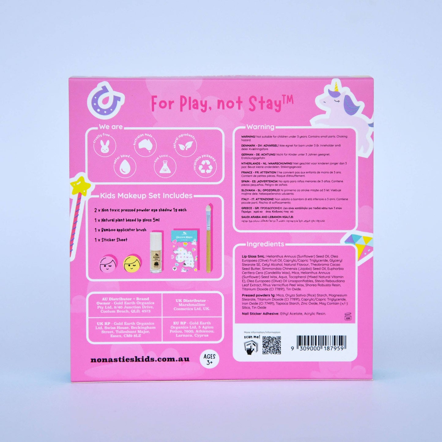 Unicorn Magic Natural No Nasties Kids Makeup Gift Set
