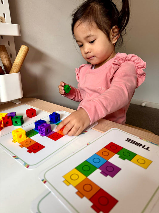 Toddler Busy Bag - Link Cube Match