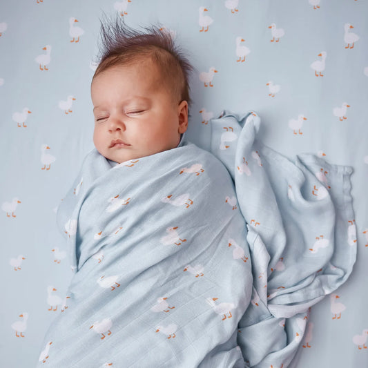 Blue Ducks Organic Fitted Cot Sheet