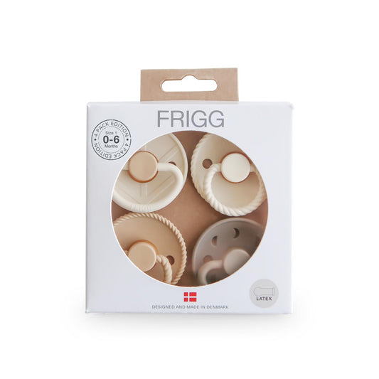 FRIGG Multi Pacifier 4 Pack Latex – 0-6 months / Crystal Sparkle