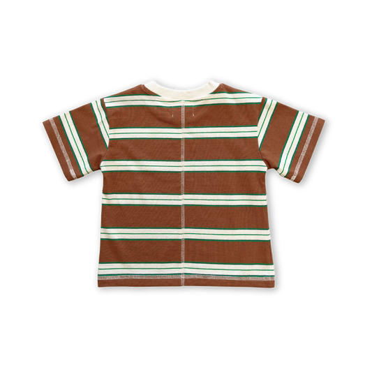 Cotton Sports Stripe Tee - Acorn