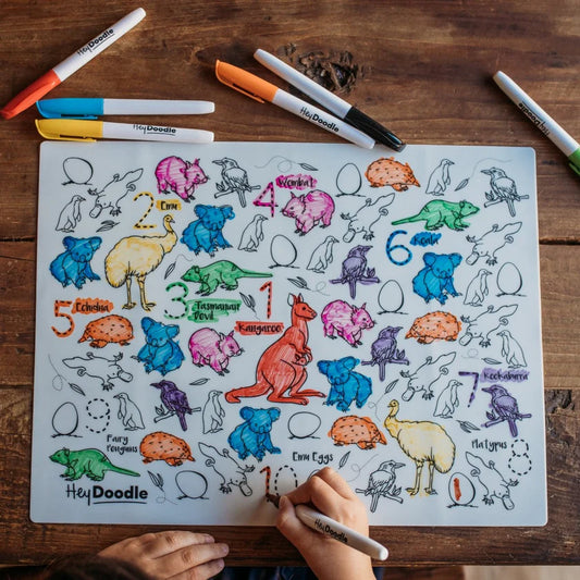 Classic Colouring & Doodle Mat - Aussie Animals