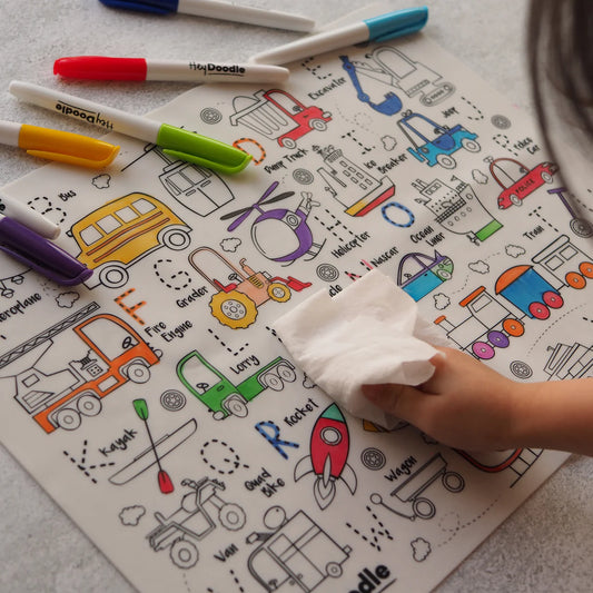 Classic Colouring & Doodle Mat - Toot Toot Honk