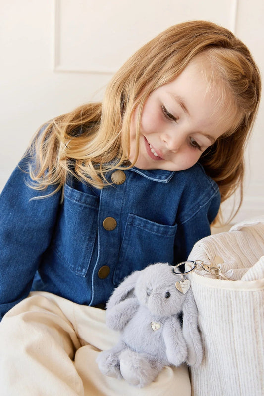 Snuggle Bunnies - Penelope Bunny Keyring - Silver