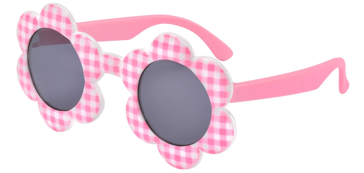 Daisy Baby Sunglasses – Pink Check (0–18 Months)