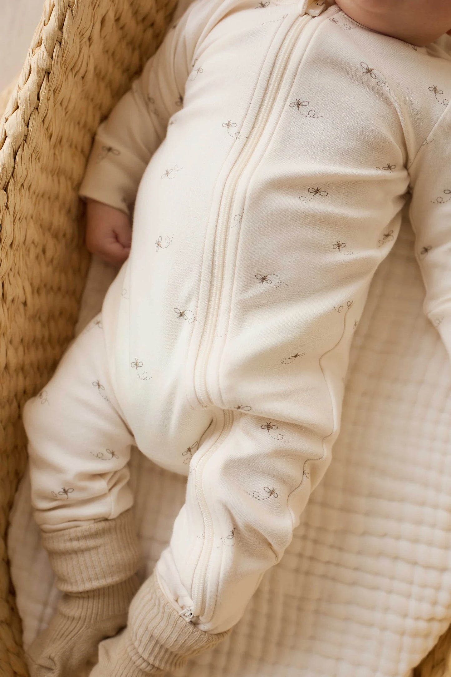 Organic Cotton Reese Zip Onepiece - Bumblebees