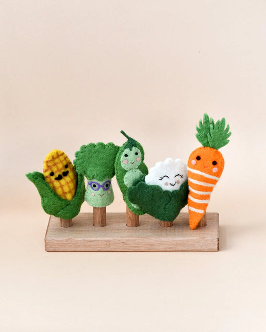 Felt Vegetables Finger Puppet Set