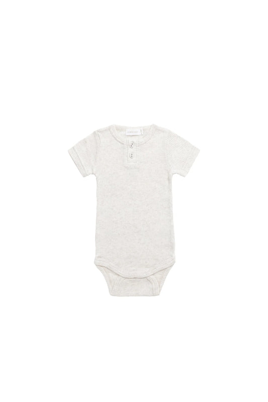 Organic Cotton Modal Darcy Rib Tee - Oatmeal Marle
