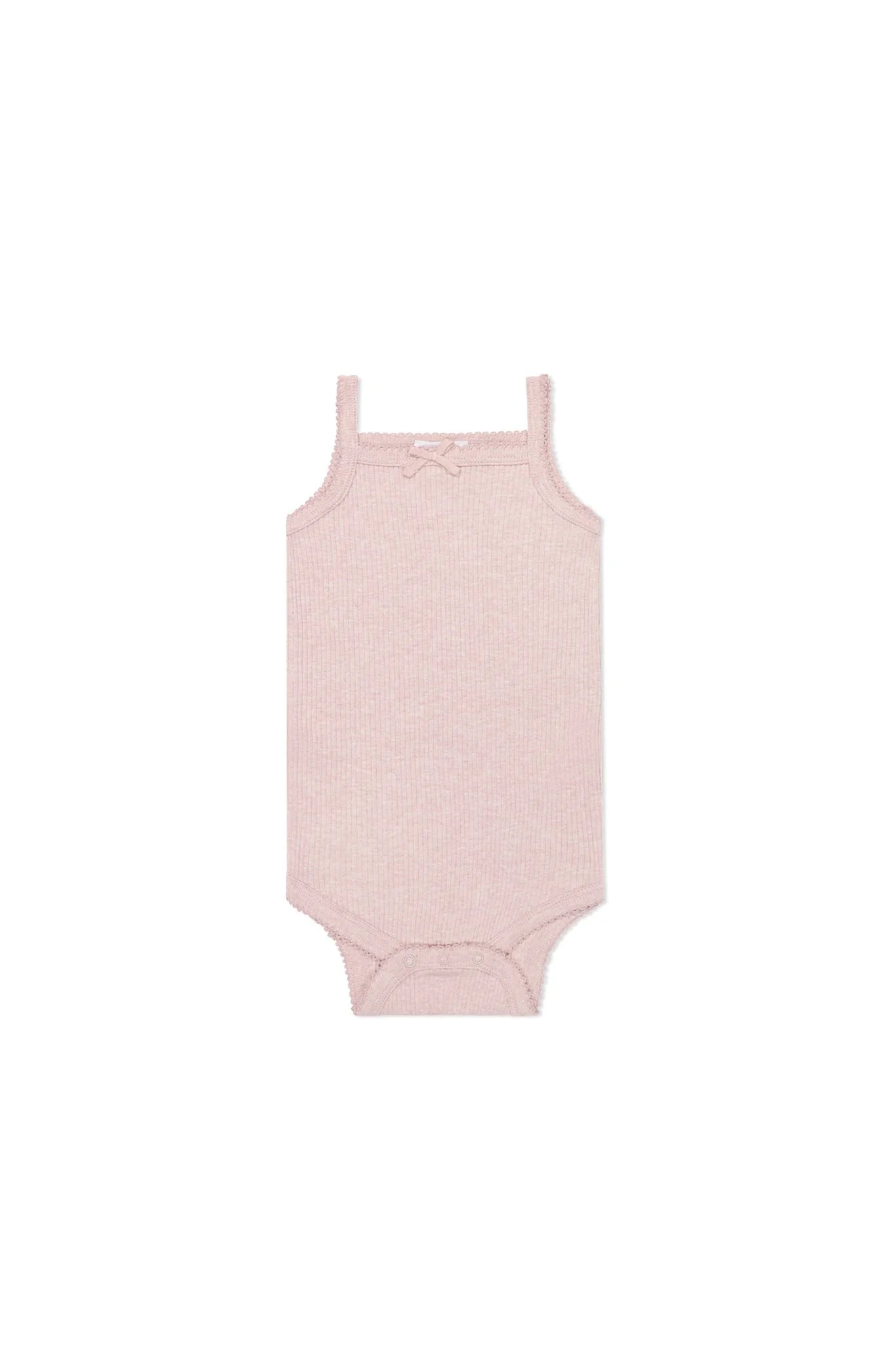 Organic Cotton Modal Singlet Bodysuit - Chalk Marle