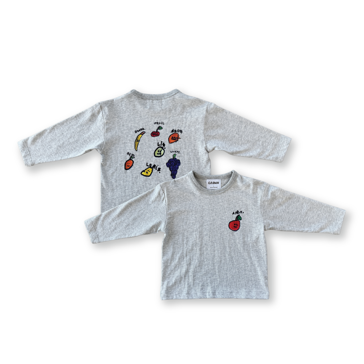 Organic Fruit Salad Long Sleeve Tee - Grey Marle