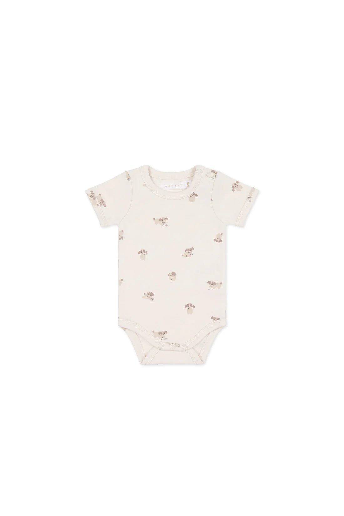 Organic Cotton Hudson Short Sleeve Bodysuit - Sasha Puppy