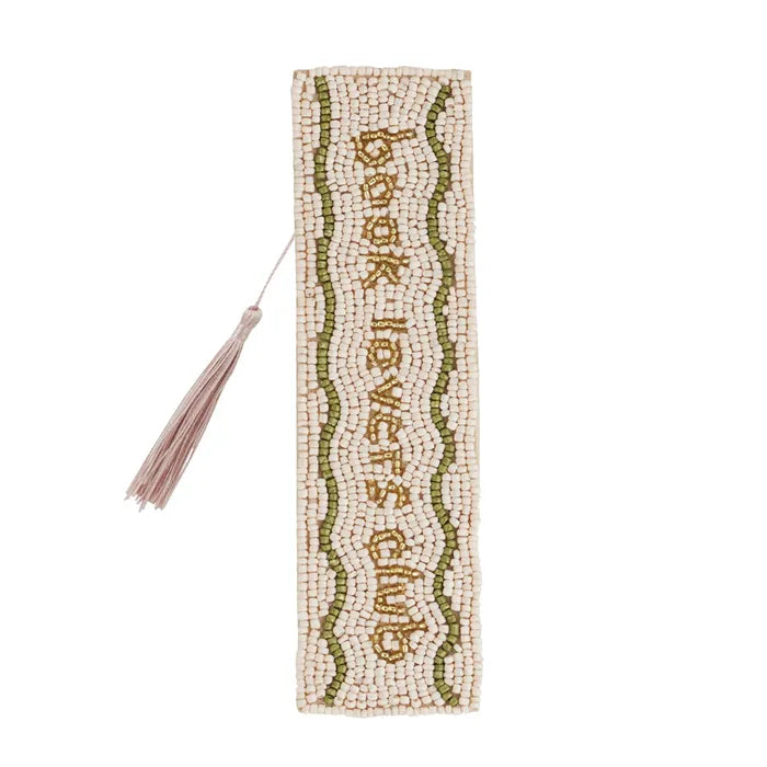 Book Lover Beaded Bookmark - Nude