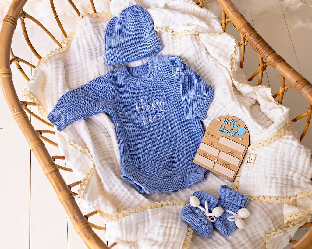 Baby Knit Beanie - Sky