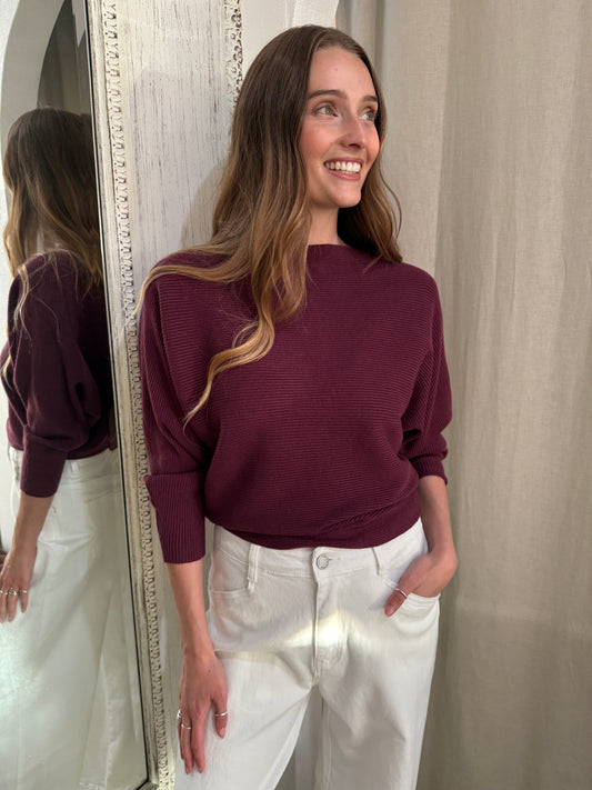 SCOTT KNIT JUMPER - BERRY