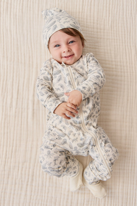 Jamie Kay Organic Cotton Knot Beanie - Sea Life