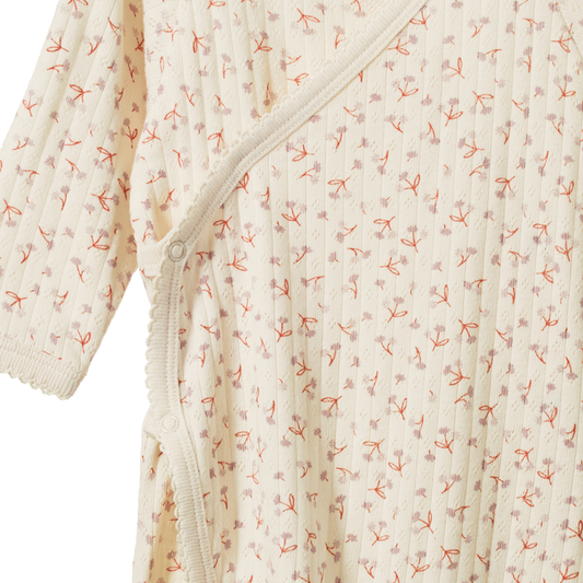 Pointelle Kimono Stretch and Grow- Dandelion Print