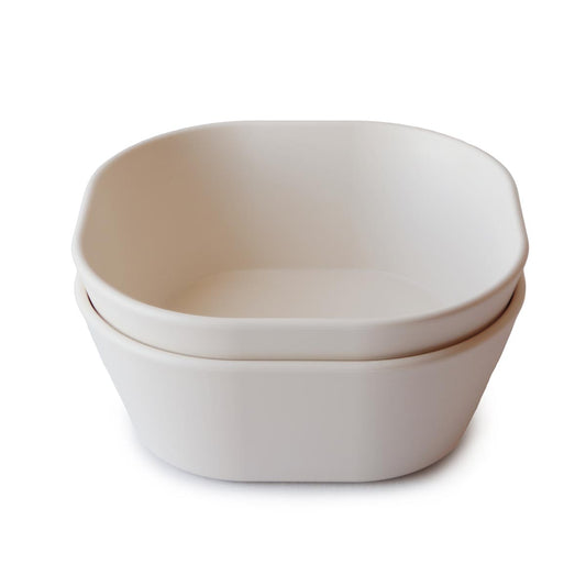 Mushie Square Dinner Bowls 2 Pack – Ivory