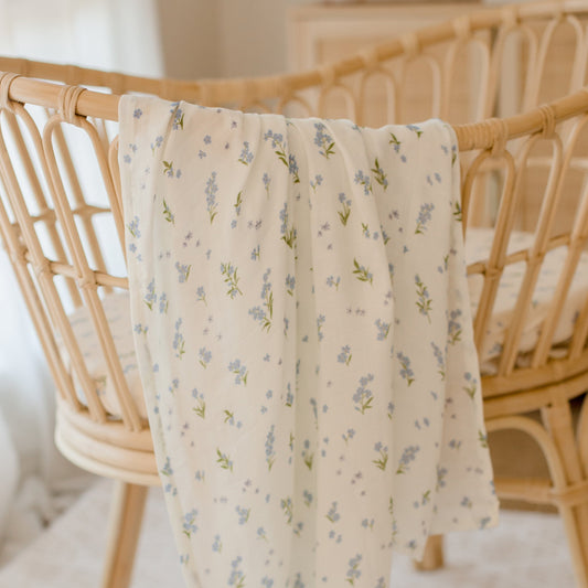 Forget-Me-Not Organic Muslin Swaddle Wrap