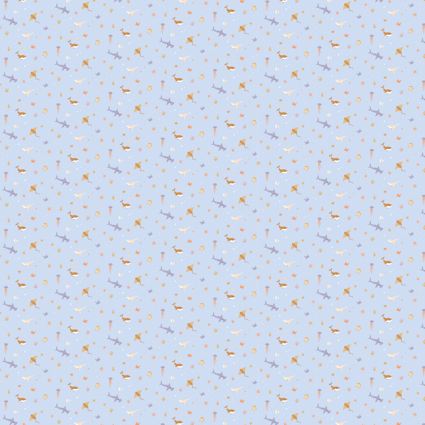 Ocean Creatures Sky Organic Muslin Swaddle Wrap