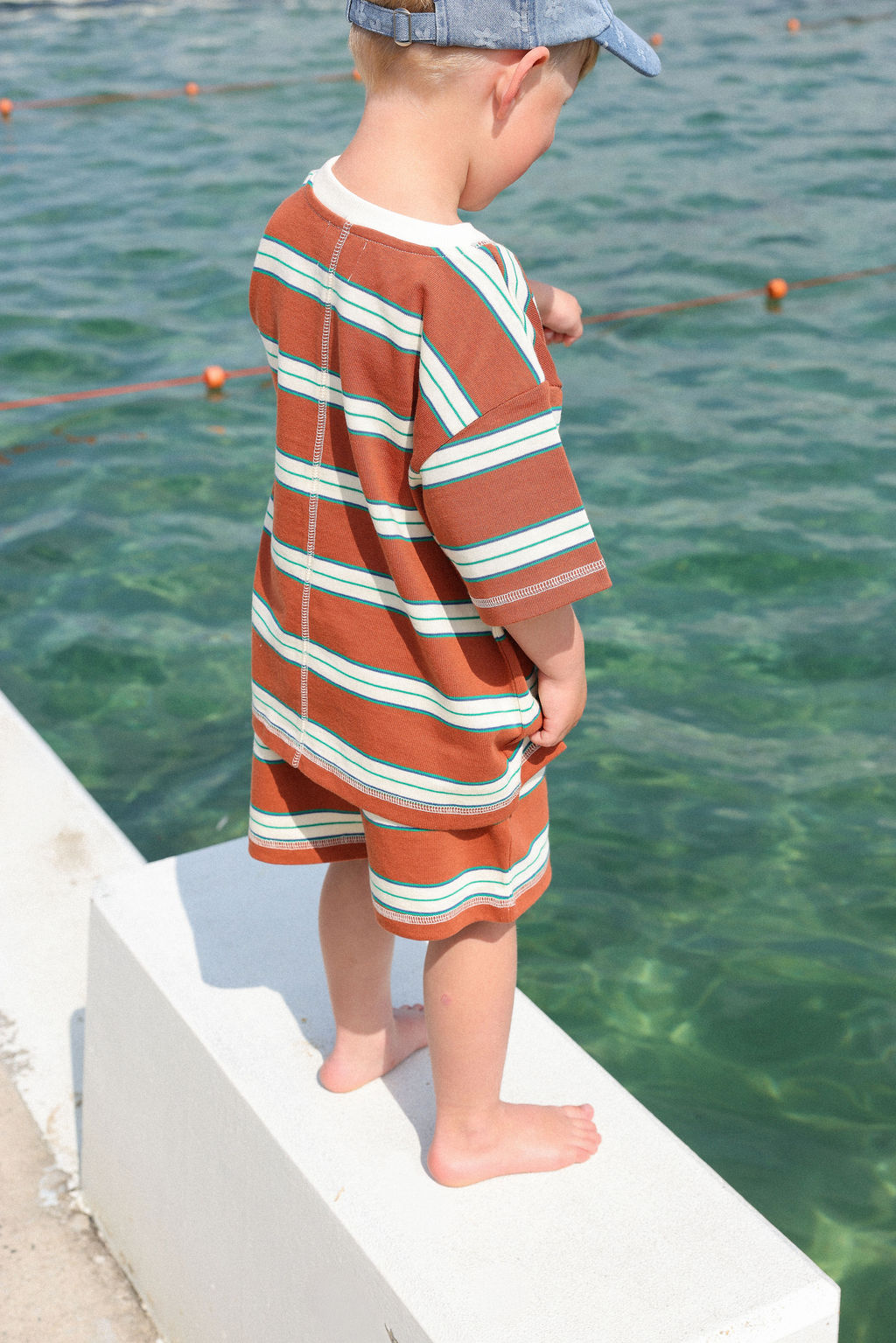 Cotton Sports Stripe Shorts - Acorn
