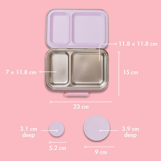 Nudie Rudie Two Compartment Leak Proof Lunch Box (Soft Lilac)