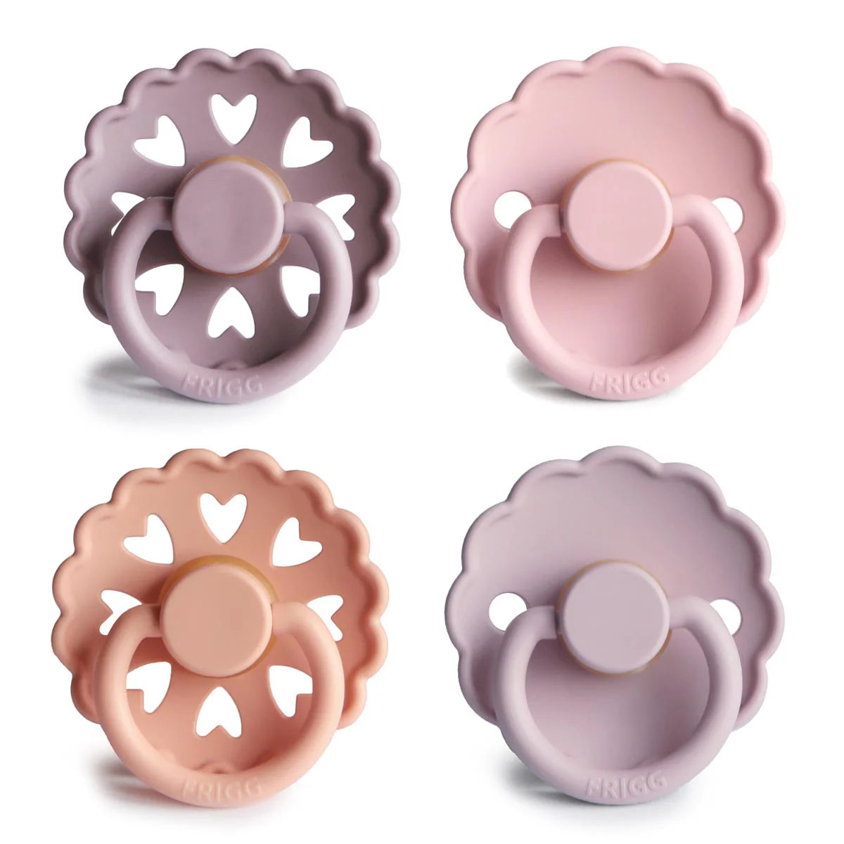 FRIGG Multi Pacifier 4 Pack Latex – 6-18 months / Sunset Bliss