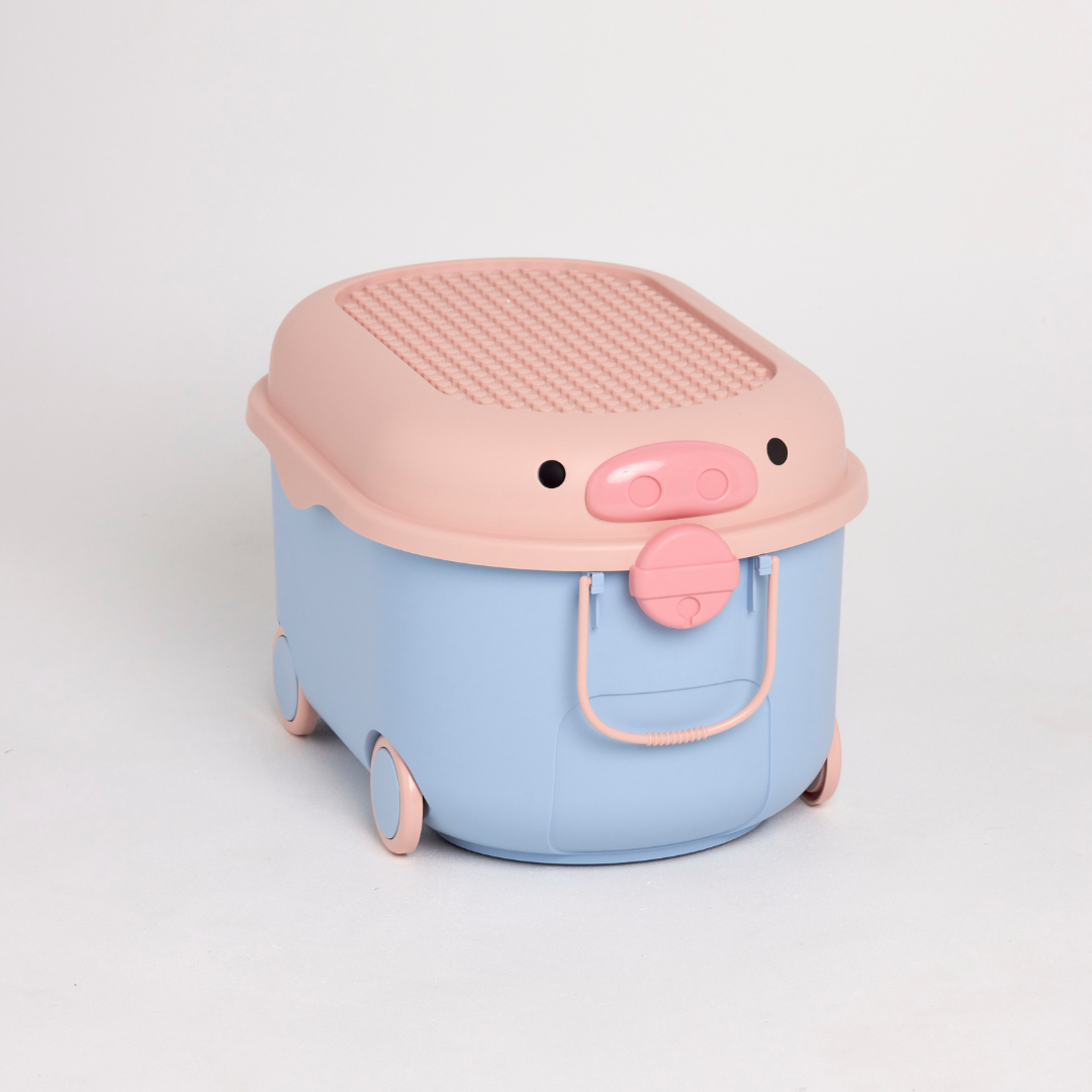 Ride-a-long Storage (Large) - Blue & Pink Pig