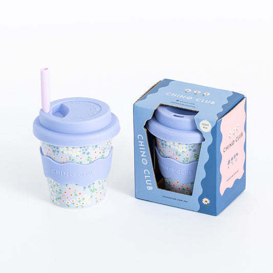Blue Floral Babychino Cup 4oz