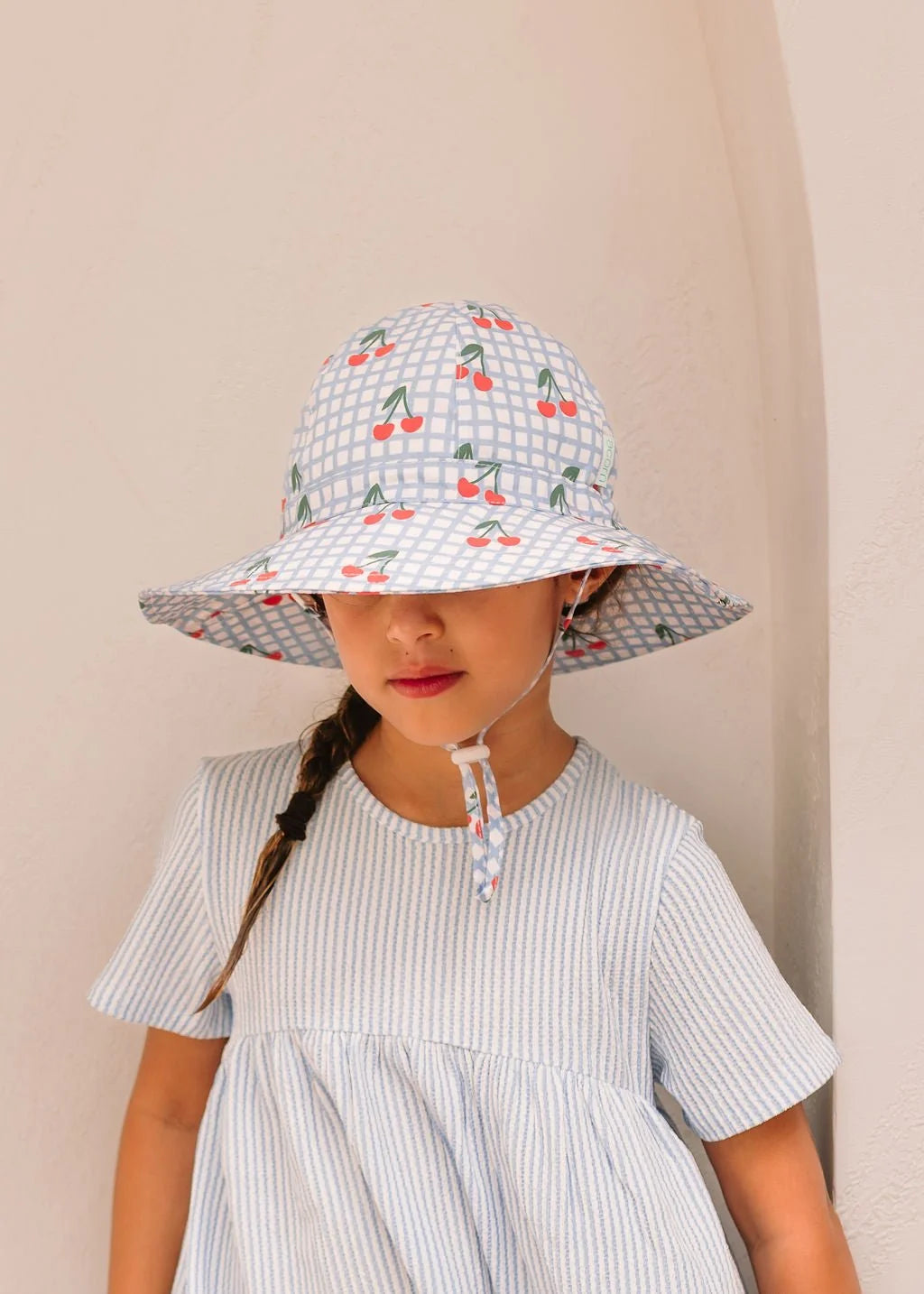 Cherry Checks Wide Brim Sunhat