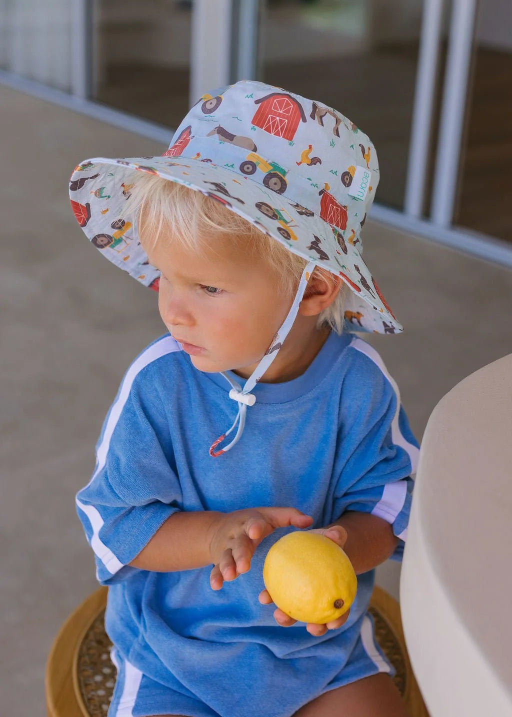 Farmyard Wide Brim Bucket Hat