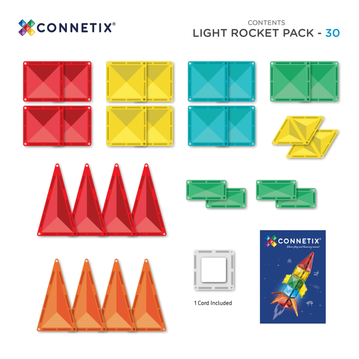 Connetix Light Rocket Pack 30pc