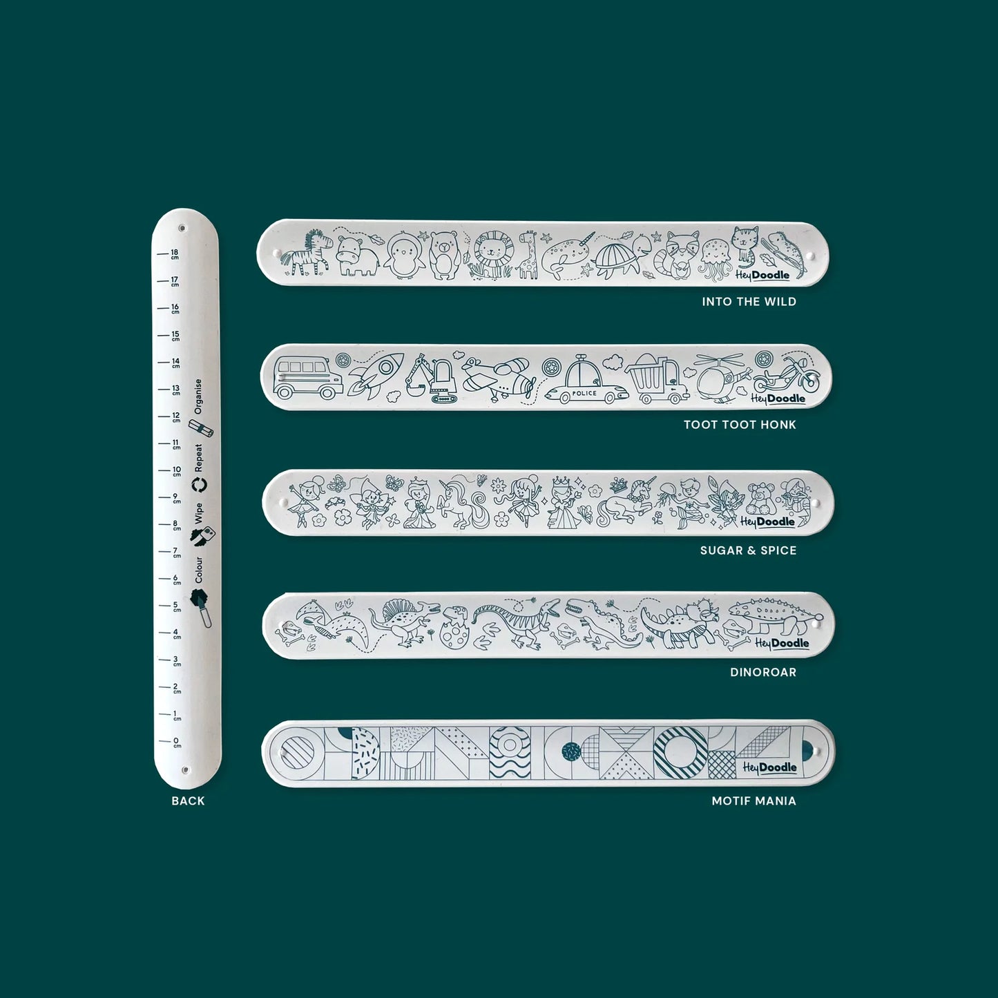Sketchband - Reusable Colouring & Doodle Slap Bracelet - DinoRoar