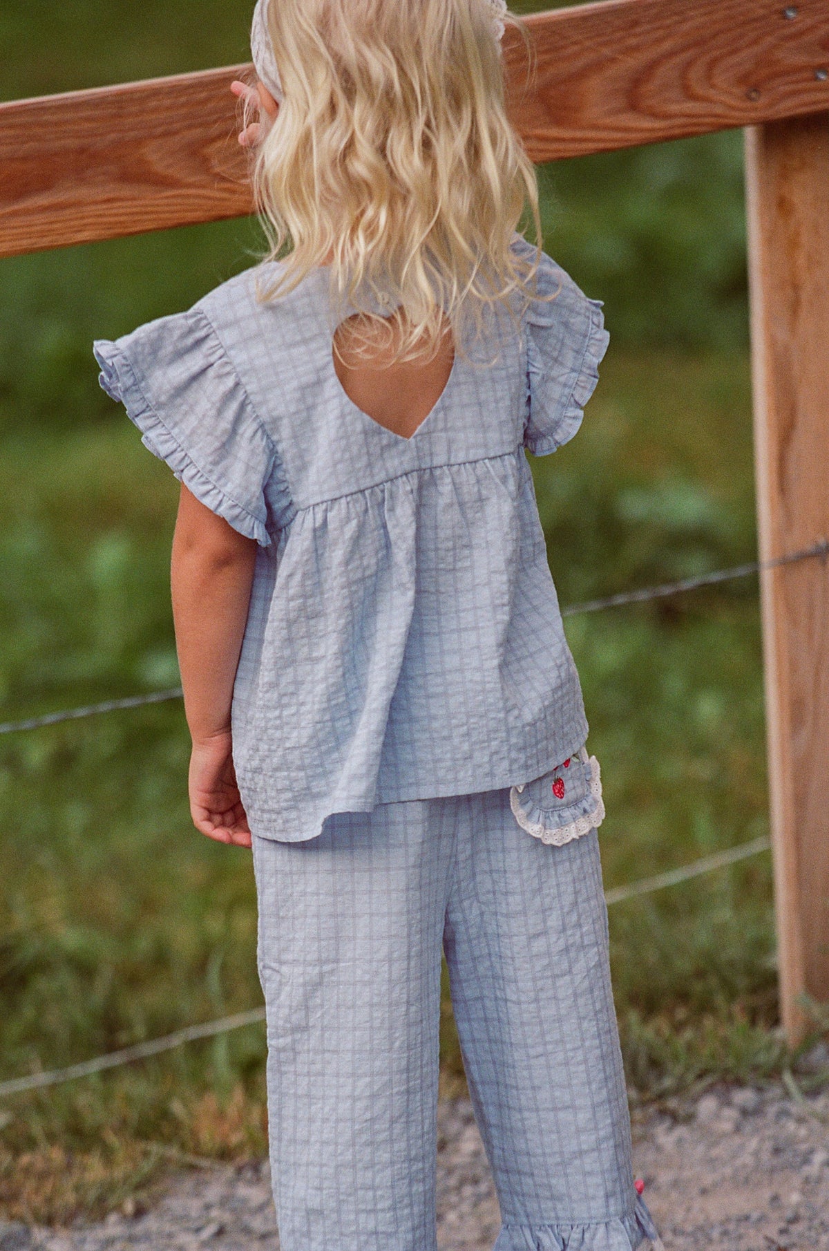 Daisy Blouse - Sky Gingham
